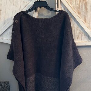 Barefoot dreams Black Sweater with Button Detail poncho